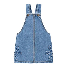Jeans-Latzkleid Blumen