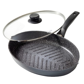 STONELINE Fisch- und Schnitzelpfanne Oval 35x24 cm | mit Deckel 