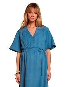 Maxikleid aus Musselin für Schwangerschaft und Stillzeit, Bio-Baumwolle