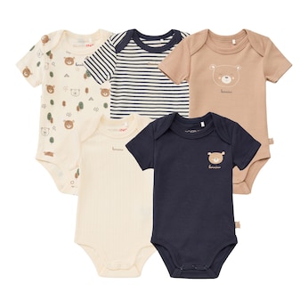 5er-Pack Bodys kurzarm Tiny Forest