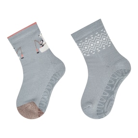 2er-Pack ABS-Socken Fliesen Flitzer Eisbär