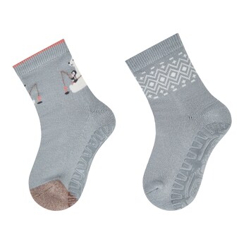 2er-Pack ABS-Socken Fliesen Flitzer Eisbär