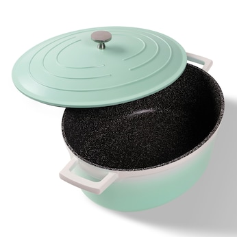 STONELINE Cocotte Bräter Oval 32x25 cm Mint | mit Deckel