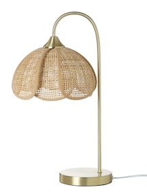 Nachttischlampe aus Rattan mit Messingfuß, Kinderzimmer