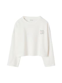Mädchen Cropped-Shirt mit langen Ärmeln und Recycling-Baumwolle