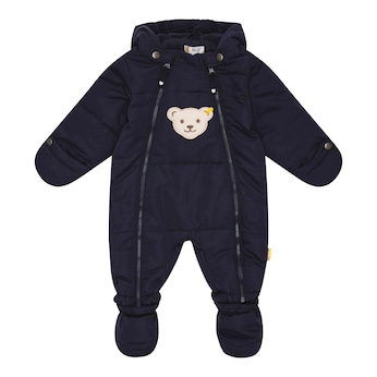 Steppoverall mit abnehmbarem Fuß und Kapuze Bär