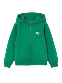 Kapuzensweatjacke mit NY-Print Kinder BASIC