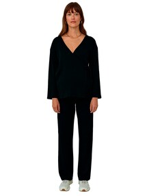 Umstands-Set aus Jacke & Hose für Schwangerschaft & Stillzeit aus Rippstrick