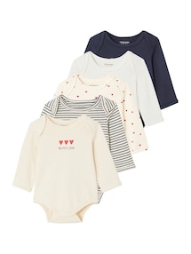 Bio-Kollektion: 5er-Pack Baby Schlupfbodys