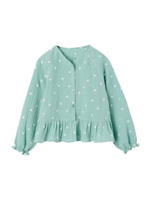 Musselinbluse Mädchen mit Knopfverschluss