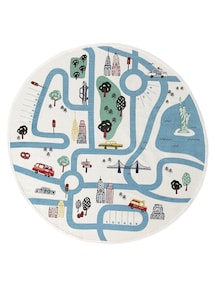 Runder Spielteppich mit Straßenmotiv CITY LIFE, Kinderzimmer