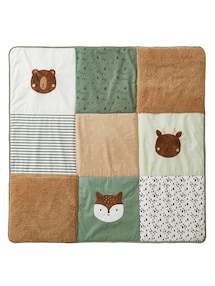 Baby Spieldecke/ Laufstalleinlage GRÜNER WALD, Patchwork-Design