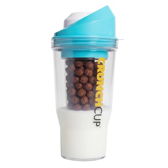 CrunchCup Original Tragbarer Müslibecher To Go 260 + 250 ml | Blau