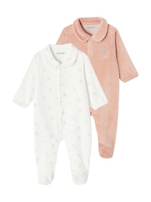 2er-Pack Baby Samtstrampler mit Bio-Baumwolle