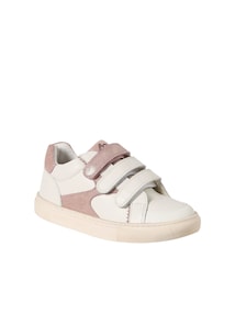 Kinder Leder-Sneakers mit Klett, zweifarbig