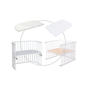Bundle Beistellbett Maxi inkl. Matratze Klima Wave und Kinderbettumbausatz inkl. Matratze MediTex® extraluftig