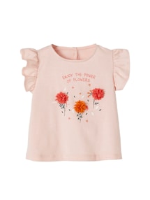 Mädchen Baby T-Shirt, 3D-Blumen