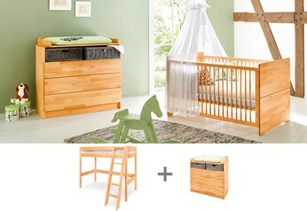 Jugendzimmer-Set „Natura” breit mit Hochbett, 2-tlg.