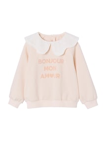 Mädchen Sweatshirt mit besticktem Kragen