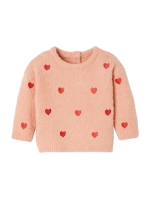 Baby Pullover mit kleinen Herz-Stickereien