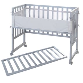 Stuben- & Beistellbett 3in1 mit Barriere  roba Style grau 