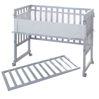 Stuben- & Beistellbett 3in1 mit Barriere roba Style grau