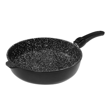 STONELINE Schmorpfanne 28 cm mit abnehmbarem Griff | ohne Deckel - Schwarz