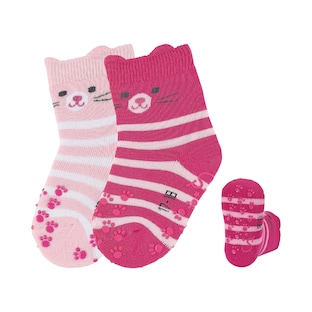 2er-Pack ABS-Krabbelsocken Katze