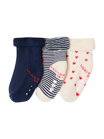 3er-Pack dicke Socken HERZEN mit Umschlag, Baby