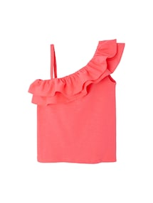 Asymmetrisches Mädchen Volant-Top