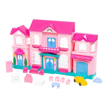 Puppenhaus Sophie mit Möbel und Auto 14-tlg.