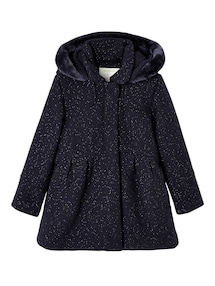 Mädchen Wintermantel mit Kapuze, Woll-Mix