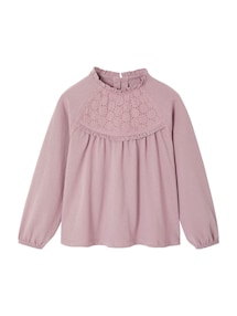Mädchen Blusenshirt mit Lochstickerei