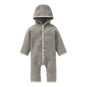 Wollfleece-Overall mit Klappbündchen aus Merinowolle