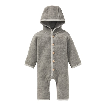 Wollfleece-Overall mit Klappbündchen aus Merinowolle