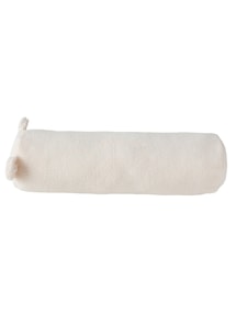 Eisbär-Kissen mit Ohren, Nackenrolle aus Teddyfleece