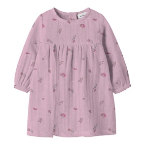 Musselin-Kleid langarm Blumen
