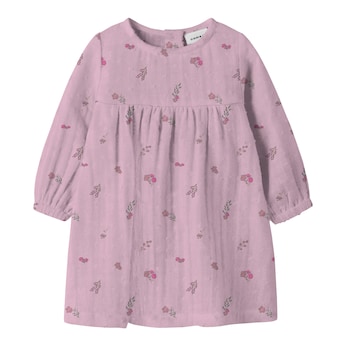 Musselin-Kleid langarm Blumen