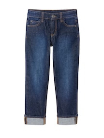 Gerade Jungen Jeans mit Beinaufschlag