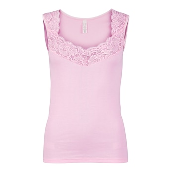 Baumwoll-Spitzen-Tanktop