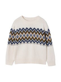 Jungen Strickpullover mit Jacquard-Motiv