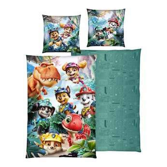 Renforcé Wende-Bettwäsche Paw Patrol Dino Movie 80x80 / 135x200 cm