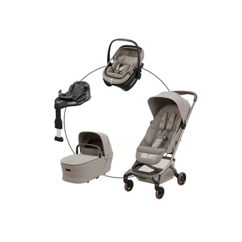 Kombikinderwagen Fame Cabin Travel-Set inkl. Babyschale Coral Slide Pro und Isofix-Basis Familyfix Slide Pro