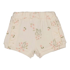 Ajour-Shorts Papageien Blumen Rüschen