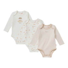 3er-Pack Bodys langarm Ringel Schaf Wolken