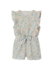 Kurzer Mädchen Jumpsuit mit Volants, Musselin
