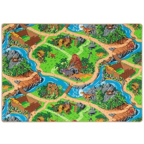 Kinder Spiel Straßen Teppich Dino Welt