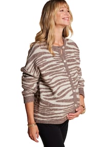 Strickjacke mit Zebramuster für Schwangerschaft & Stillzeit