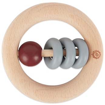 Holz Beißring mit Silikonball Rund - ab Geburt