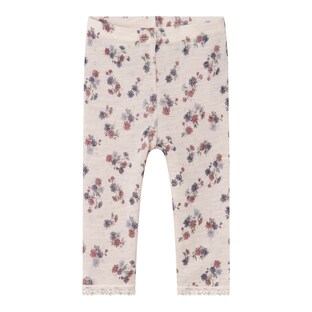 Woll-Leggings Ajour Blumen